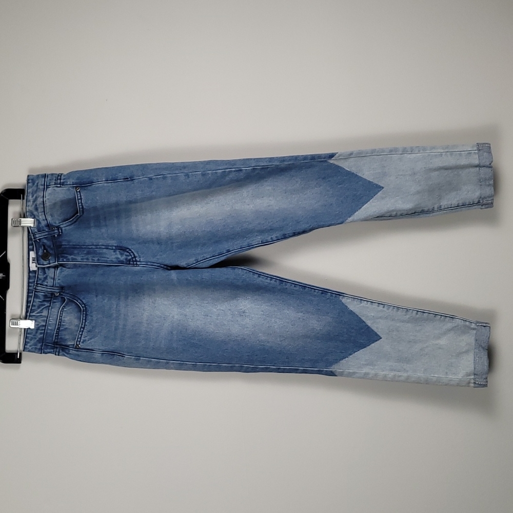 The Rockin Rev boutique two toned High Waisted cuffed blue jeans
